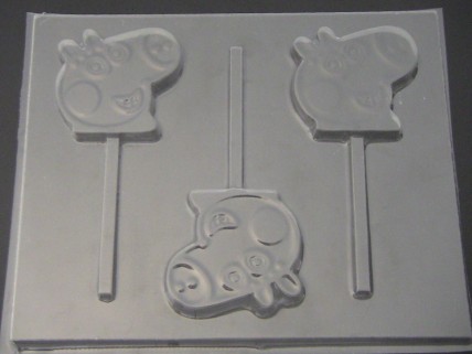 542sp Pepper Pig Face Chocolate or Hard Candy Lollipop Mold